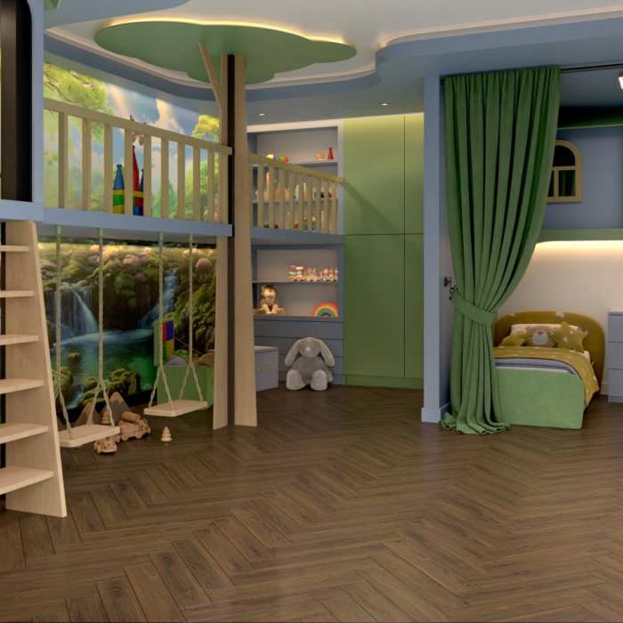 Инженерная паркет «английская ёлочка» Damy Floor Luxury Ореховый №5