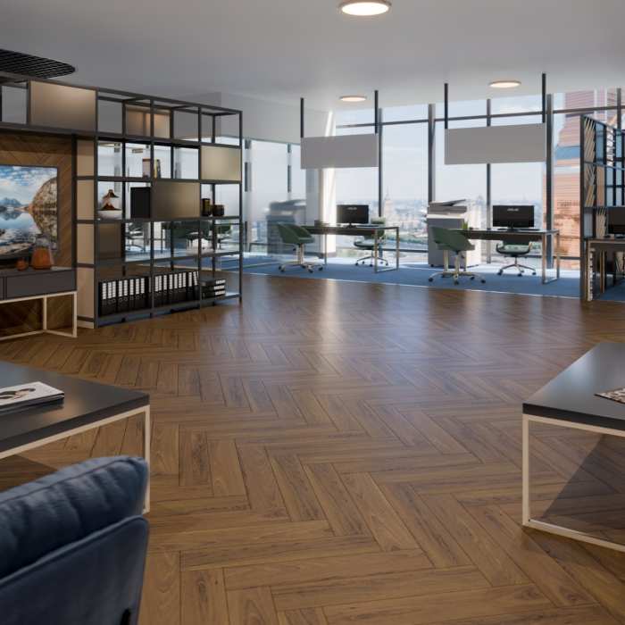 Инженерная паркет «английская ёлочка» Damy Floor Luxury Ореховый №4