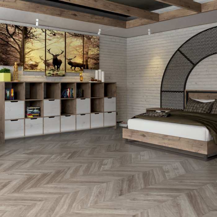 Инженерная паркет «французская ёлочка» Damy Floor Luxury Скандинавский