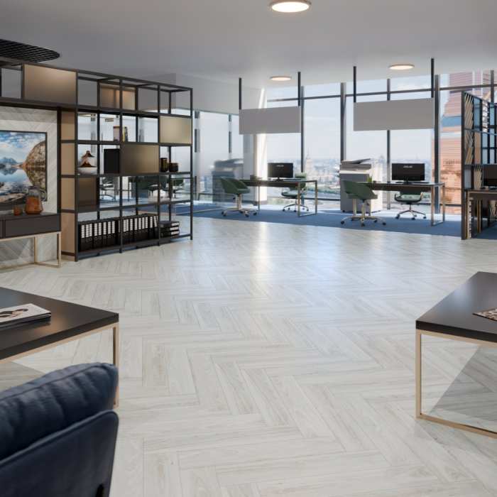 Инженерная паркет «английская ёлочка» Damy Floor Luxury Ванильный №5