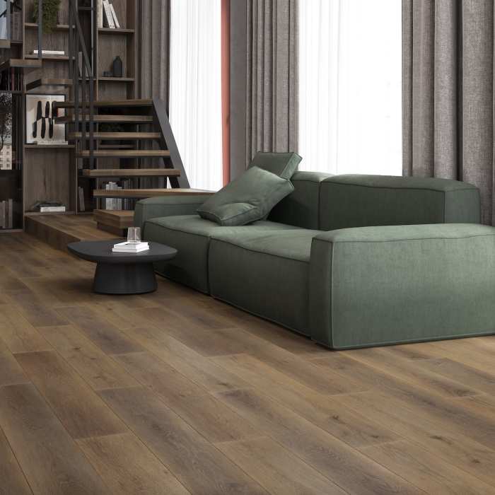 Кварцвиниловый SPC ламинат Firstfloor Сканди дуб кофе 1F021 №4