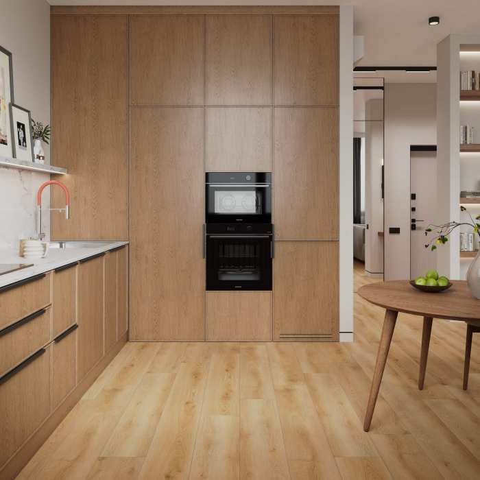 Каменно-полимерная SPC плитка Floorwood Quantum 6991 Дуб Купер №3