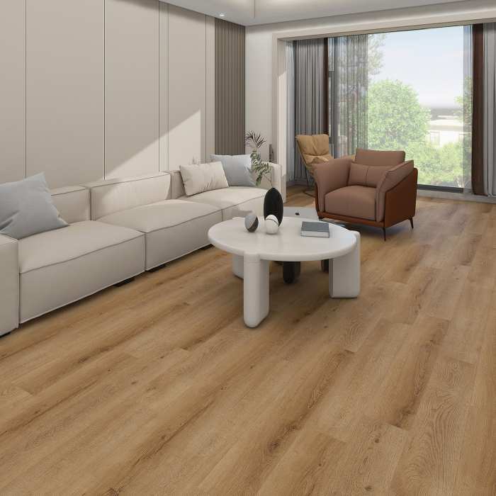 Каменно-полимерная SPC плитка Floorwood Synchro 6403 Дуб Флавио Золотой №3