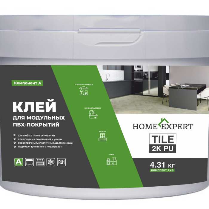Изображение Клей для ПВХ плитки Home Expert TILE 2K PU 4.31 кг