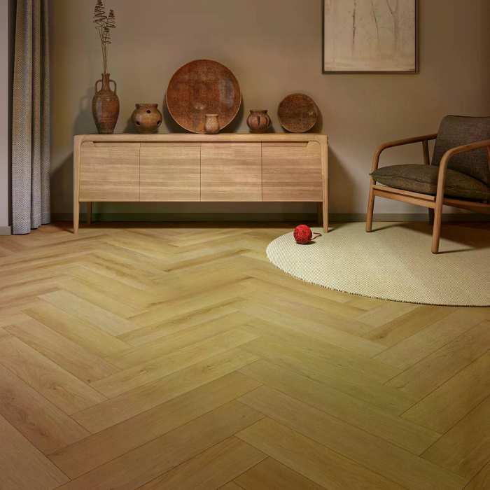 Каменно-полимерный SPC ламинат My Step Aqua Herringbone Cork EWH-7136 №4