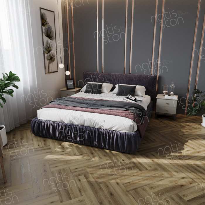 Каменно-полимерная SPC плитка Natisston Rubis Kvitegga 5003-01 №5