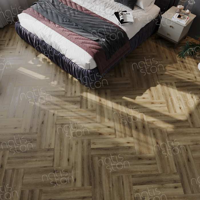 Каменно-полимерная SPC плитка Natisston Rubis Kvitegga 5003-01 №4