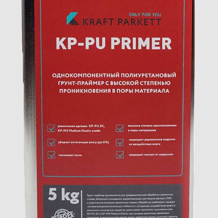 Изображение Грунтовка полеуретановая Kraft KP-PU 1K 5 кг глубоко проникновения