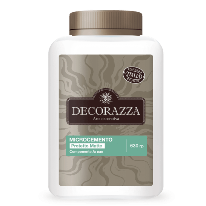 Изображение Защитный Матовый Лак Decorazza Microcemento Protetto Matte (лак 680 Мл + Отвердитель 150 Мл)