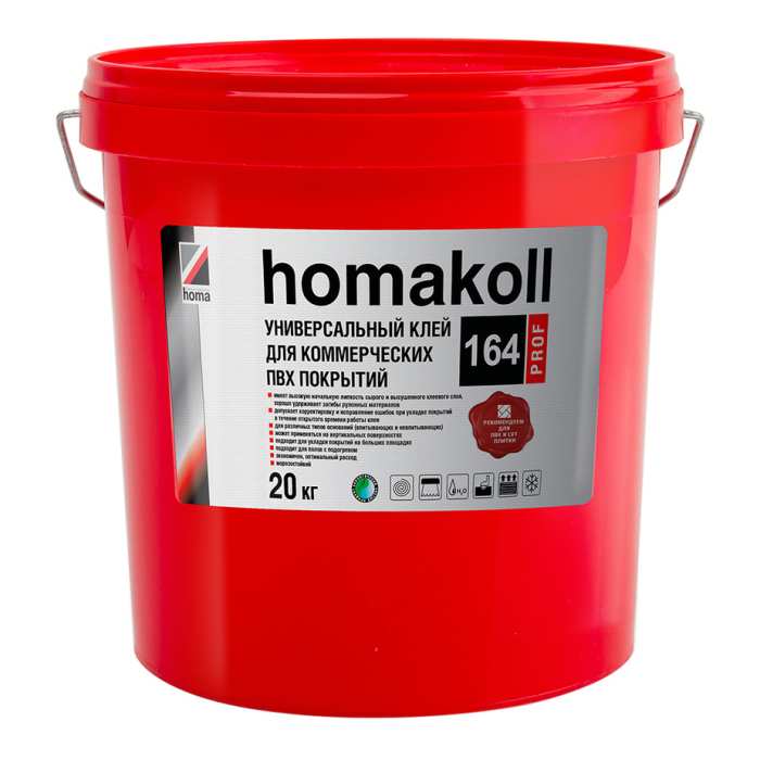 Клей Homa для ПВХ, LVT, SPC покрытий универсальный Homa homakoll 164 Prof 20 кг