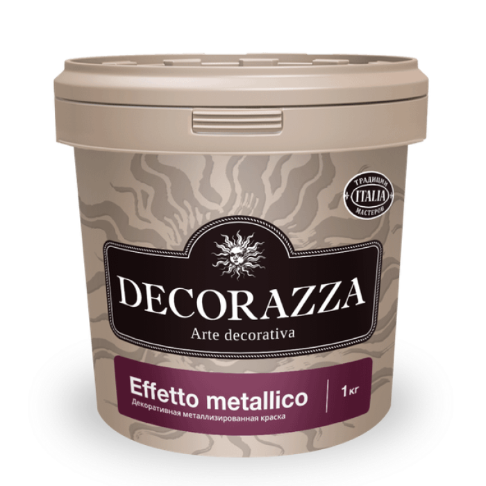 Изображение Металлизированная Краска Decorazza Effetto Metallico (ЭФФЕТТО Металлико) База Argento: