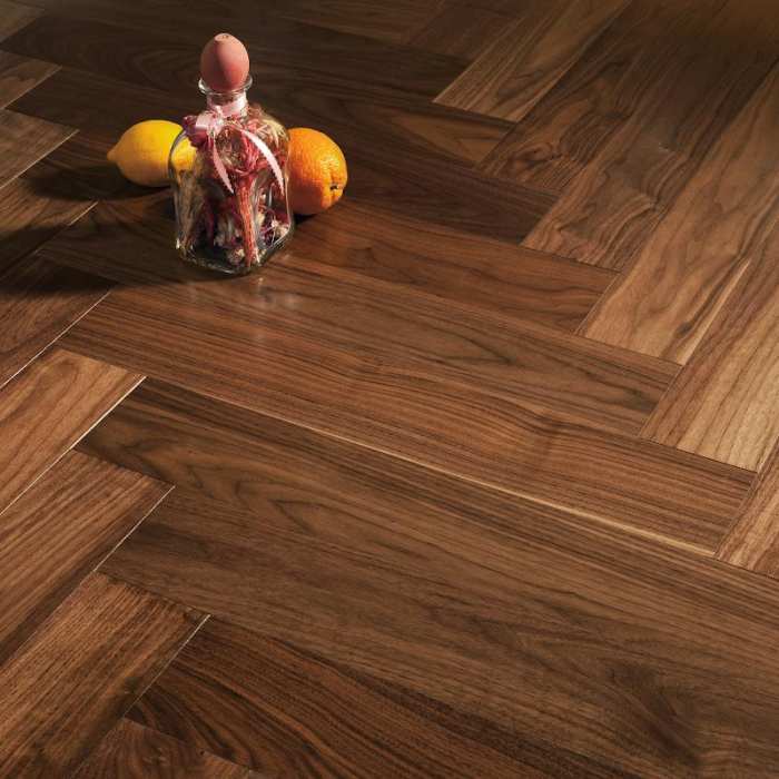 Изображение Инженерная доска Vecchio Parquet Английская ёлочка Американский Орех Атланта