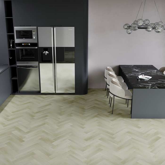 Кварцевый SPC ламинат Fargo Herringbone Дуб Бирмингем 44-6191-4 Click System 5G №3
