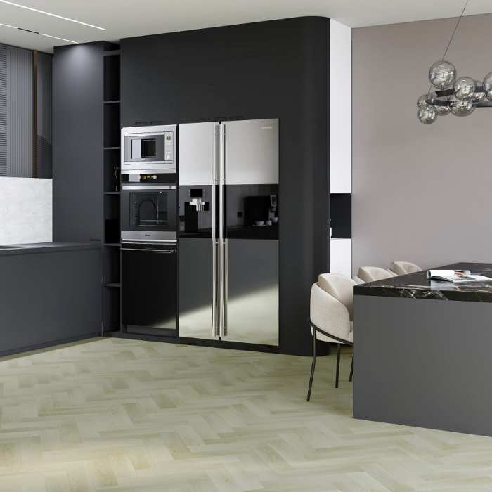 Кварцевый SPC ламинат Fargo Herringbone Дуб Бирмингем 44-6191-4 Click System 5G №4