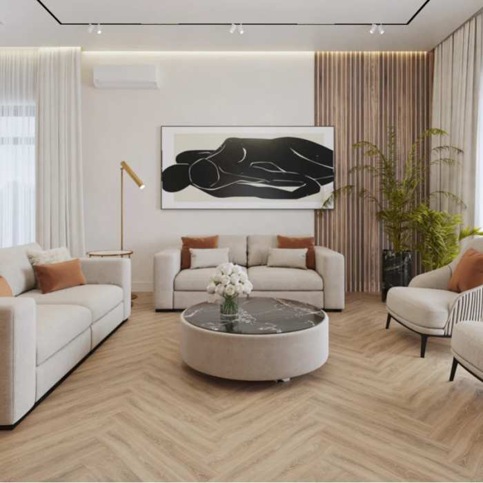 Кварцвиниловая плитка Vinilam Parquet Herringbone Glue Паркет Монпелье GD11355