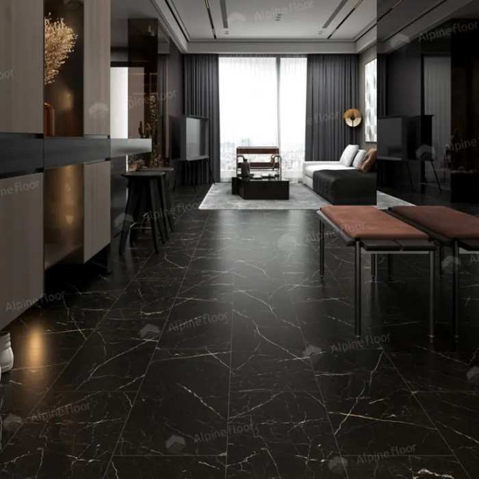 Каменно-полимерная плитка SPC Alpine Floor Stone Mineral Core ECO 4-27 Неро