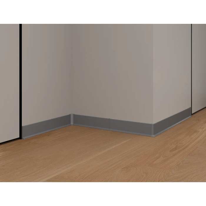 Плинтус Laconistiq Adhesive RAL 9007 Серебряный Анодированный 60 мм №4
