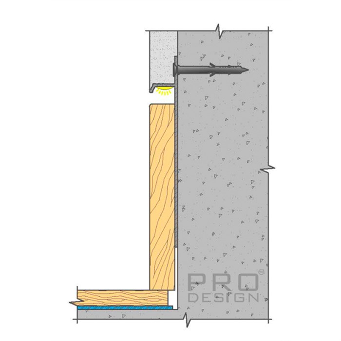 Скрытый плинтус Pro Design 323 Чёрный Муар RAL 9005 №4