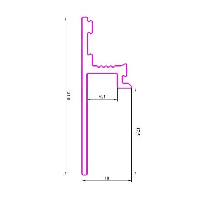 Теневой плинтус Pro Design 1269 Черный Муар RAL 9005 №2