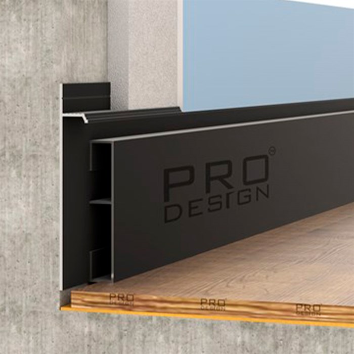 Вставка 1964 для плинтуса Pro Design 2,7 м.п. (12х80 мм) Черный муар №7