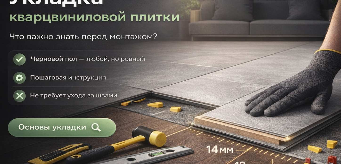 Изображение Укладка кварцвиниловой плитки