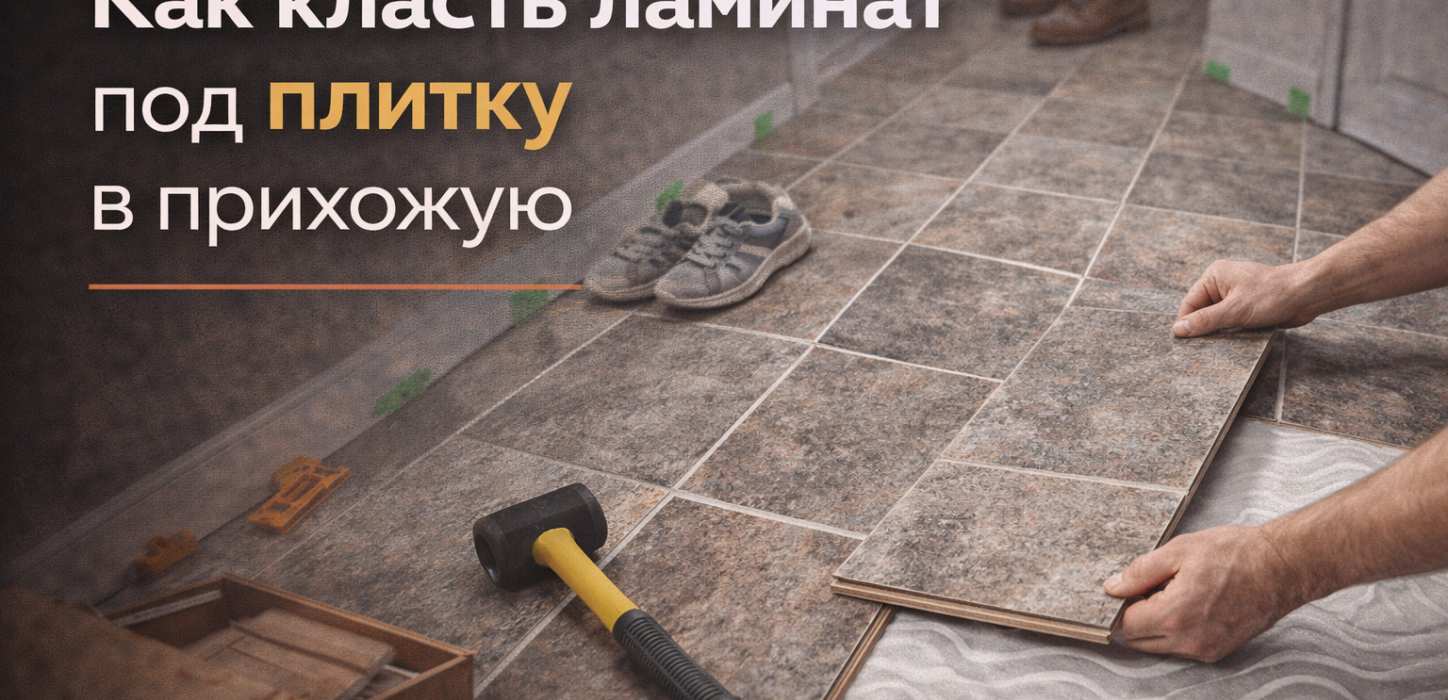 Изображение Как класть ламинат под плитку в прихожую.