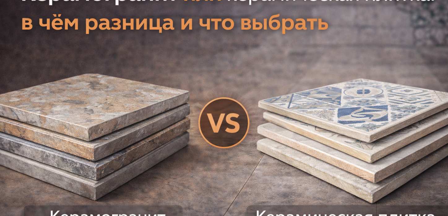 Изображение Керамогранит или керамическая плитка: в чём разница и что выбрать