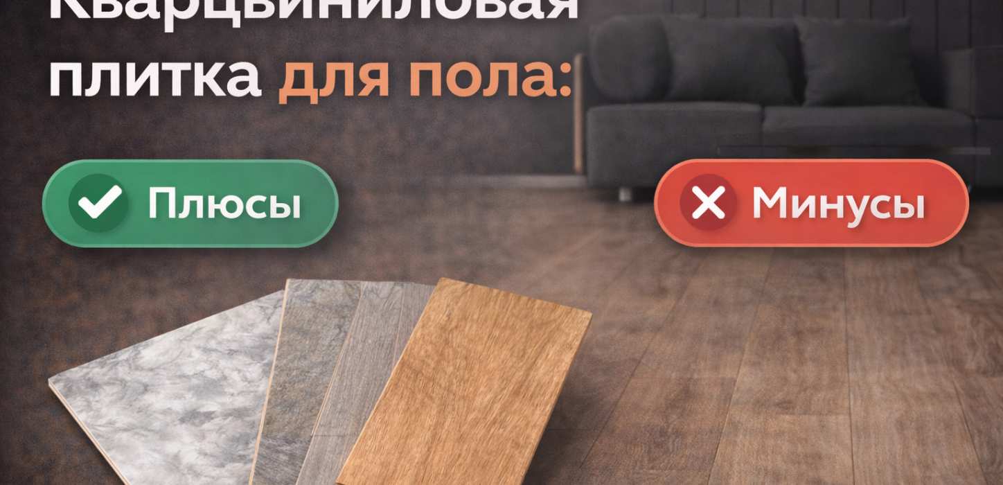 Изображение Кварцвиниловая плитка для пола: плюсы и минусы