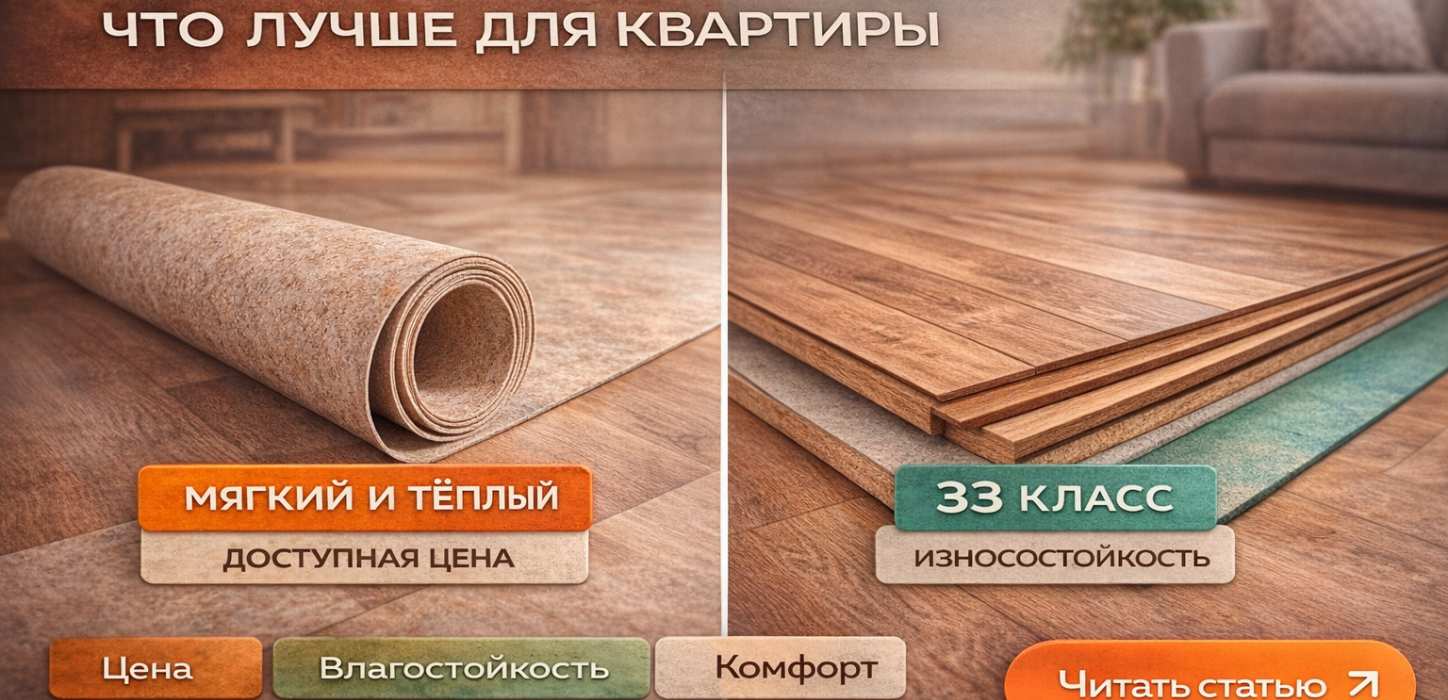 Изображение Линолеум или ламинат: что лучше для квартиры