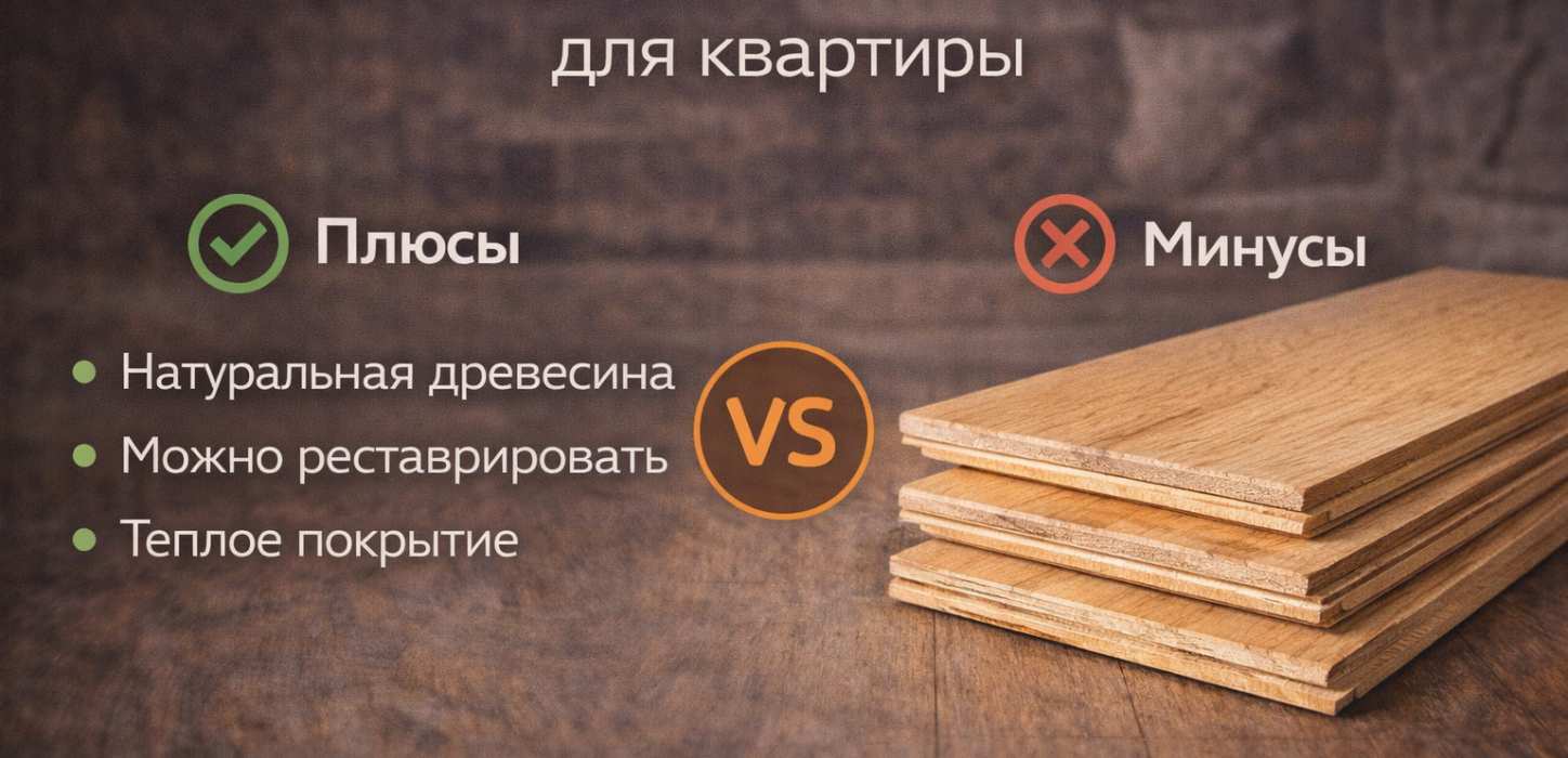 Изображение Плюсы и минусы паркетной доски для квартиры