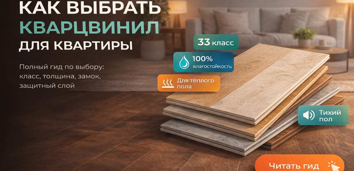 Изображение Как выбрать кварцвинил для квартиры: полный гид