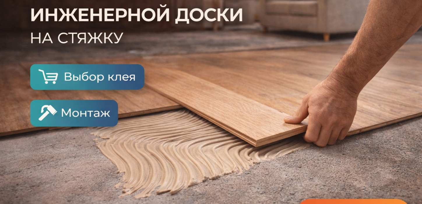 Изображение Укладка инженерной доски на стяжку