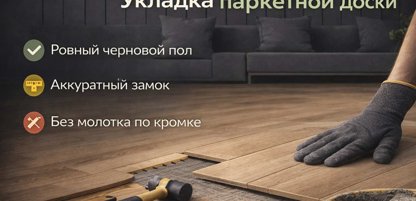 Изображение Укладка паркетной доски своими руками: пошаговая инструкция