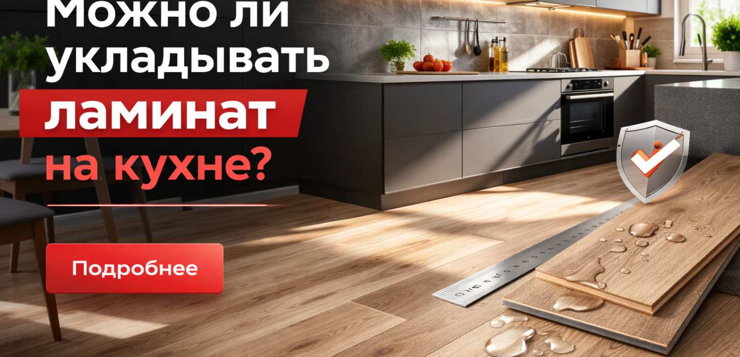 Изображение Можно ли укладывать ламинат на кухне?